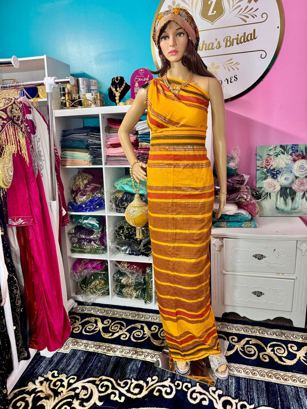 Plain Golden Orange Guuntino - Zulaikha’s Bridal