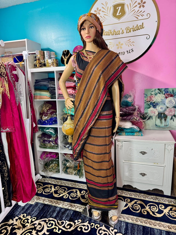 Plain Red & Black/Gold Guuntino - Zulaikha’s Bridal