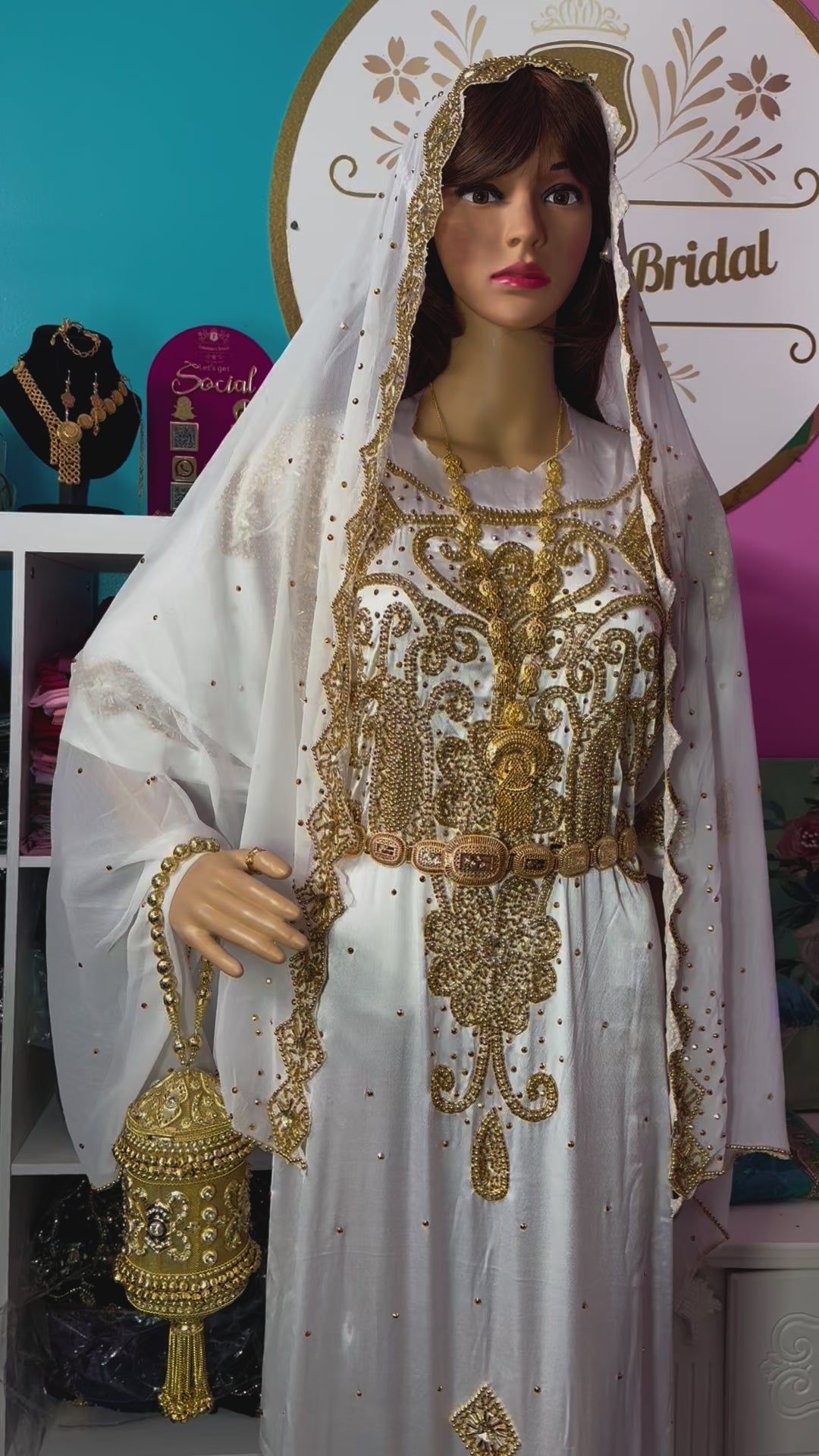 Satin Rida Bridal Dirac set-White.