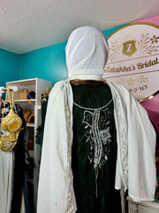 Sara Luxury Crystal Velvet Abaya - Emerald Green - Zulaikha’s Bridal