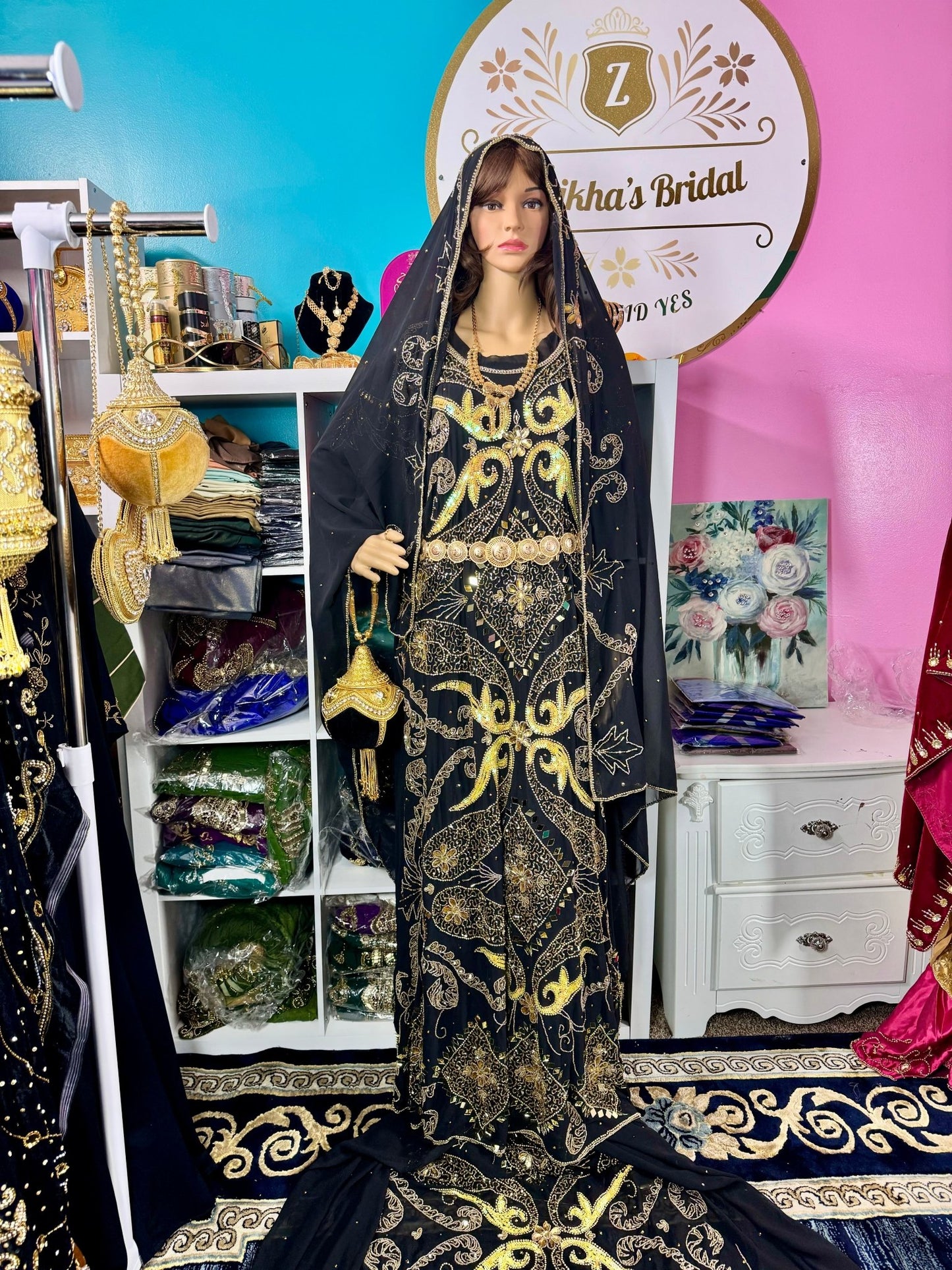 Somali Bridal Dirac Set Chiffon - Black - Zulaikha’s Bridal