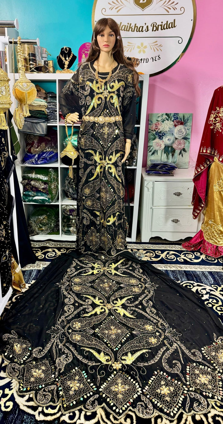 Somali Bridal Dirac Set Chiffon - Black - Zulaikha’s Bridal
