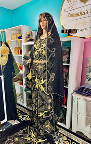 Somali Bridal Dirac Set Chiffon - Black - Zulaikha’s Bridal