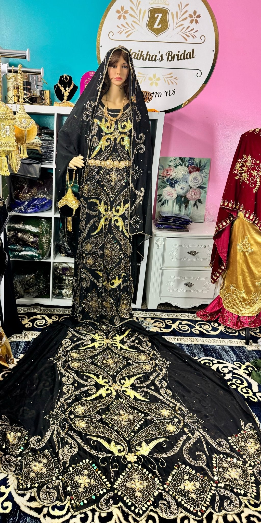 Somali Bridal Dirac Set Chiffon - Black - Zulaikha’s Bridal
