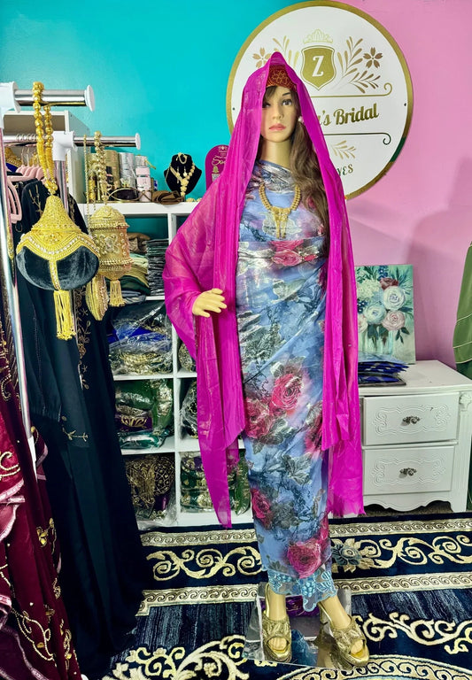 Somali Party Dirac Set with 3 Pieces No.13 - Zulaikha’s Bridal