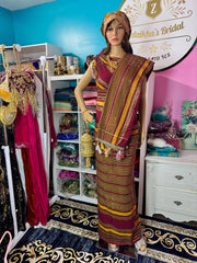 Stone Alindi Guntino Hido iyo Dhaqan - Burgundy Gold - Zulaikha’s Bridal