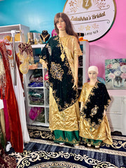 Stone Gold Green Somali Malhis Bridesmaids Dirac set - Zulaikha’s Bridal